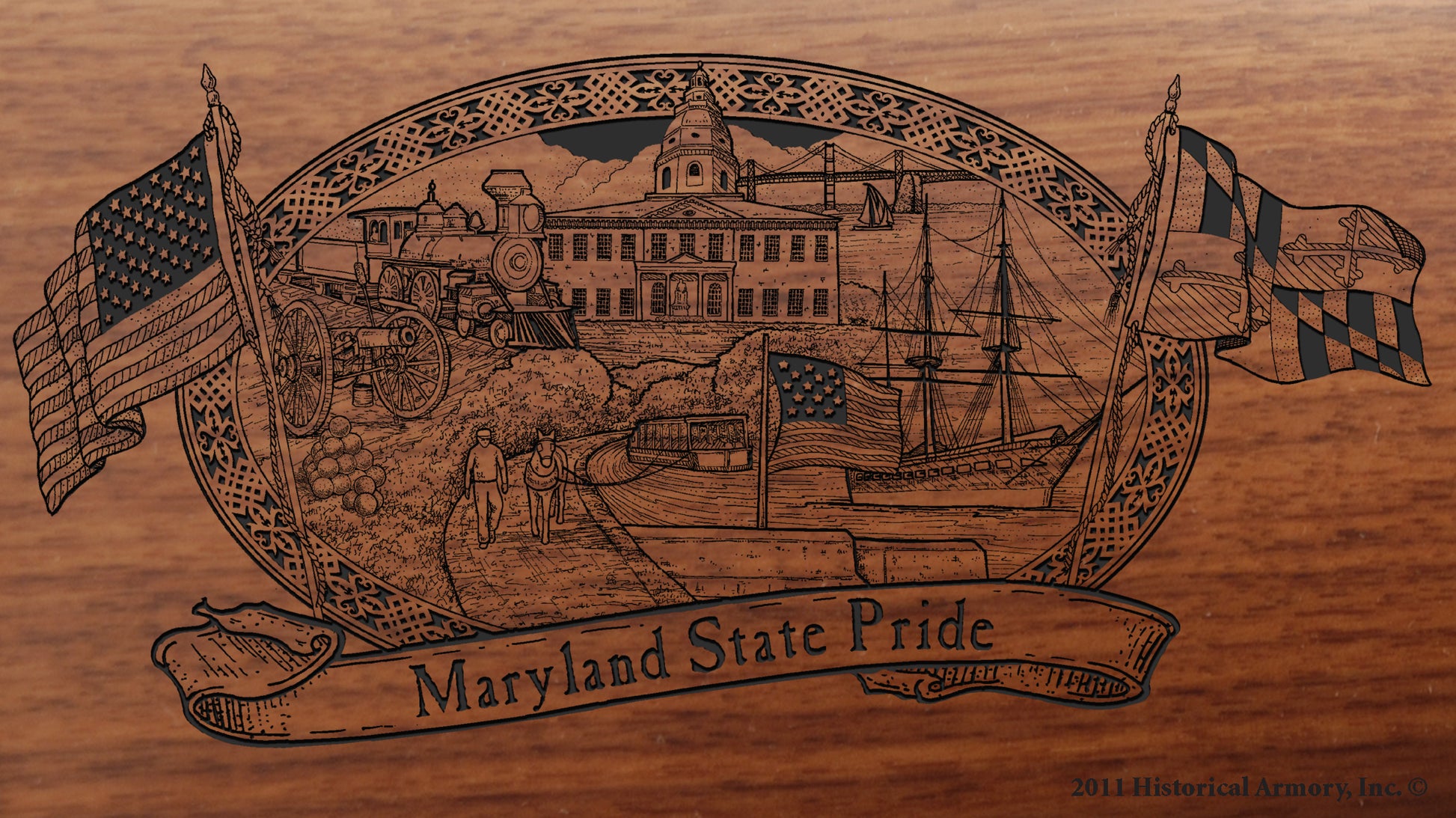 Maryland State Pride Engraved Rifle