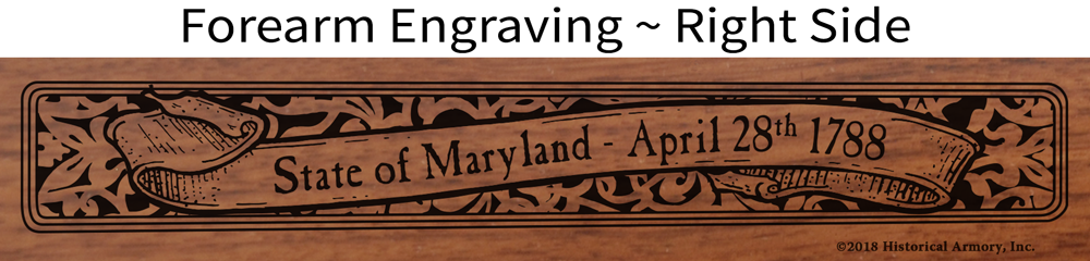 Maryland State Pride Engraved Henry Rifle - Forearm Detail