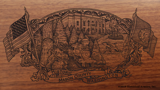 Mason County Washington Engraved Rifle
