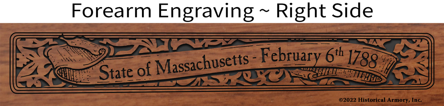 Massachusetts State Pride Engraved Henry Rifle - Forearm Detail