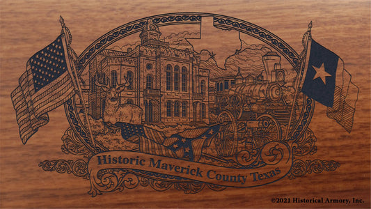 Engraved artwork | History of Maverick County Texas | Historical Armory