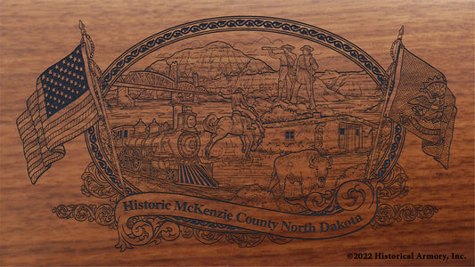 McKenzie County North Dakota Engraved Rifle Buttstock
