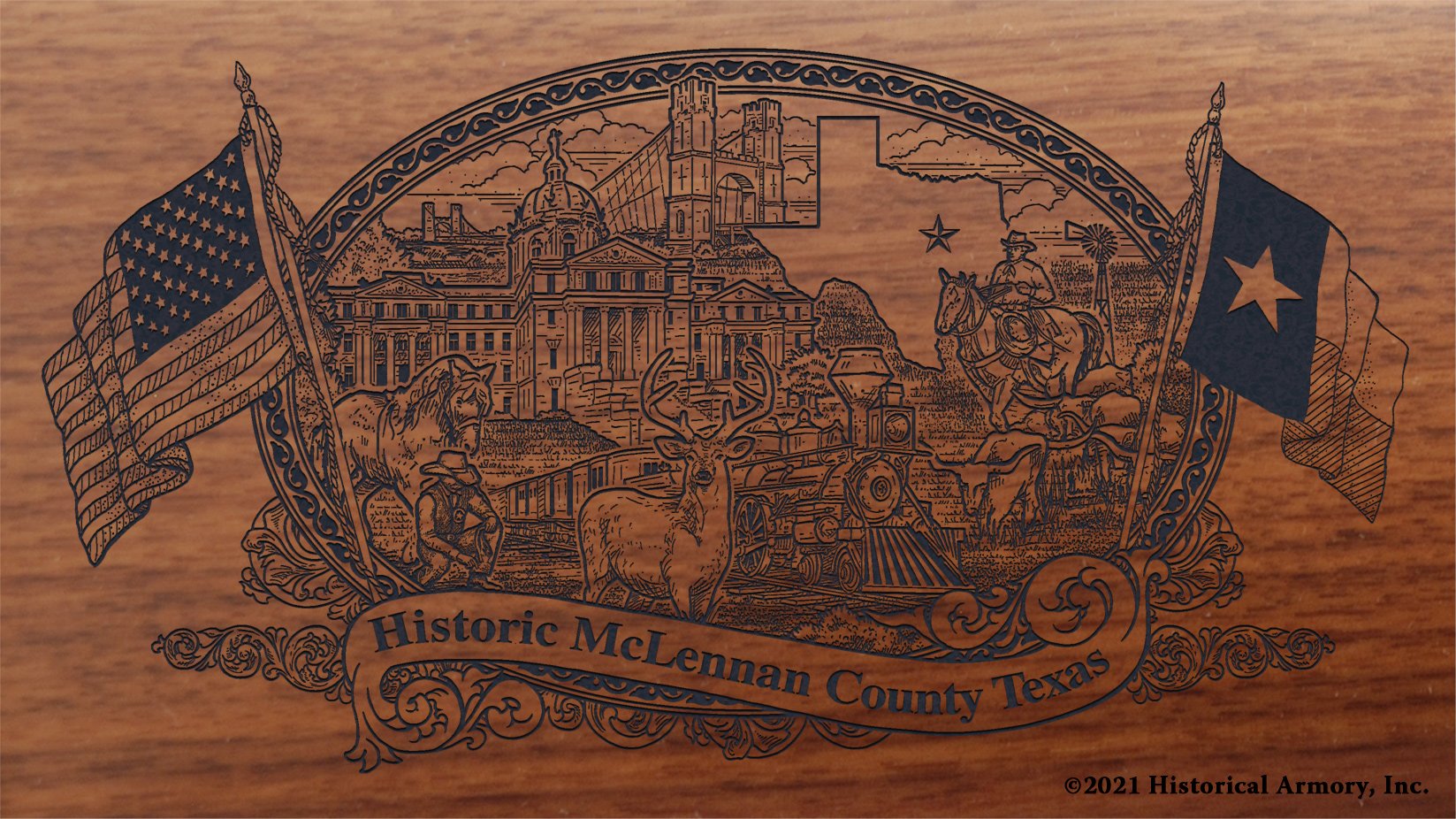 Engraved artwork | History of McLennan County Texas | Historical Armory