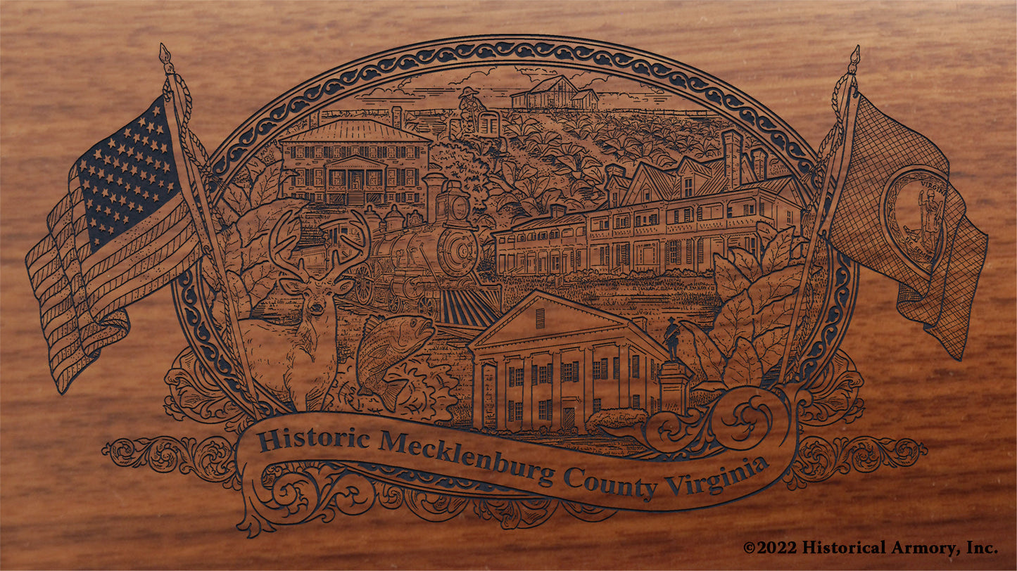 Mecklenburg County Virginia Engraved Rifle Buttstock