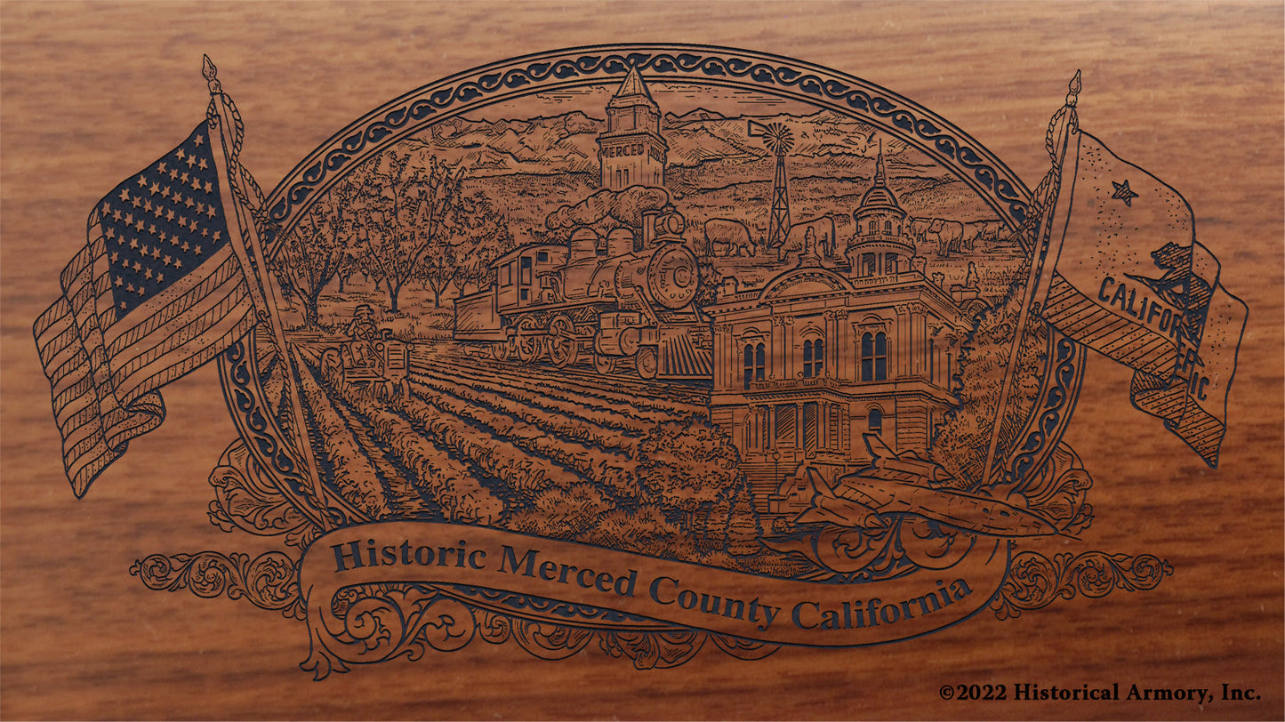 Merced County California Engraved Rifle Buttstock