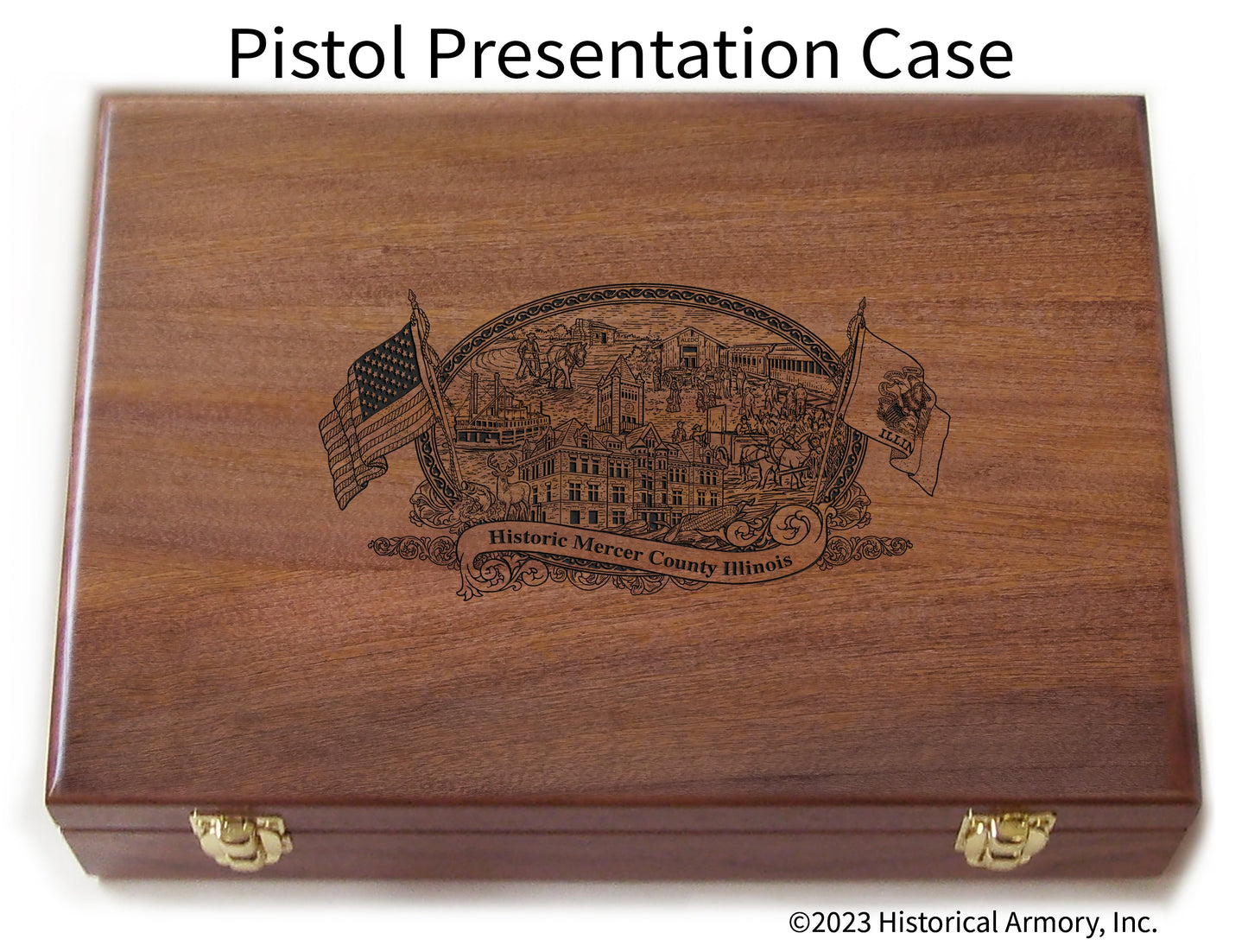 Mercer County Illinois Engraved .45 Auto Ruger 1911 Presentation Case