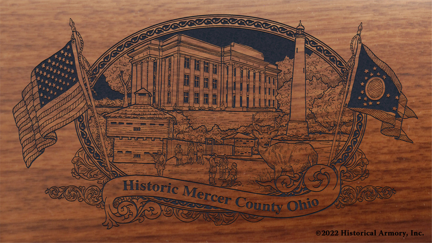 Mercer County Ohio Engraved Rifle Buttstock