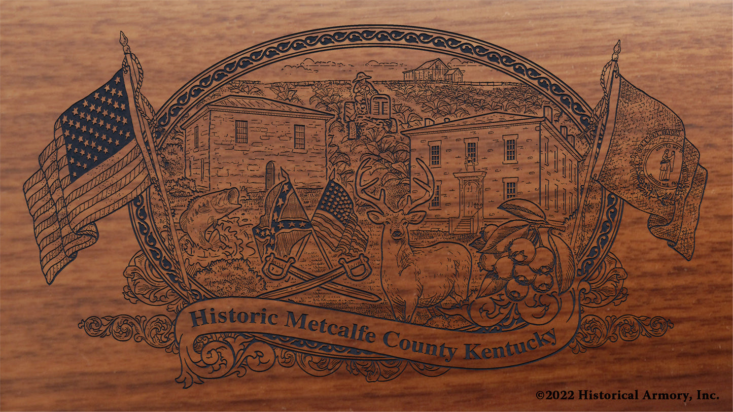 Metcalfe County Kentucky Engraved Rifle Buttstock