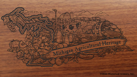 Michigan Agricultural Heritage Engraved Rifle Buttstock