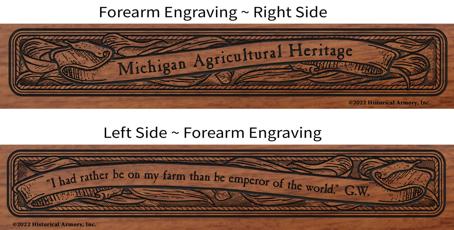 Michigan Agricultural Heritage Engraved Rifle Forearm
