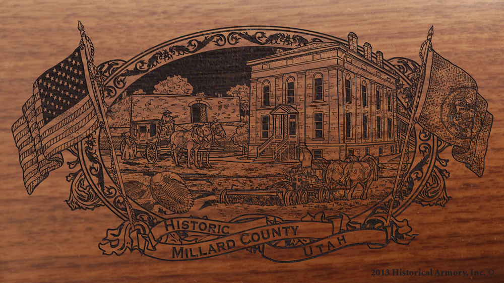 Millard County Utah Engraved Rifle
