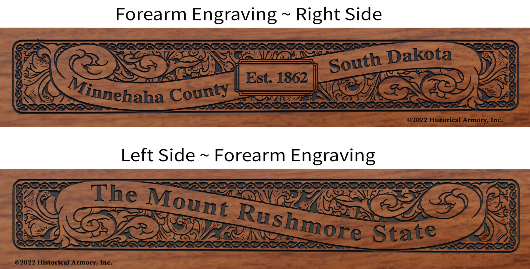 Minnehaha County South Dakota Engraved Rifle Forearm