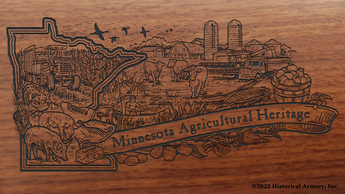 Minnesota Agricultural Heritage Engraved Rifle Buttstock