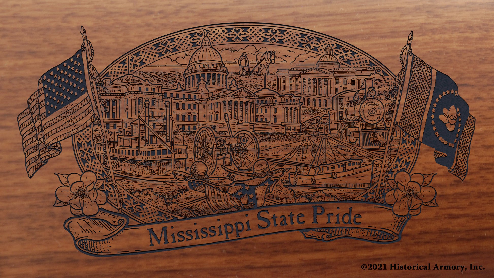 Mississippi State Pride Engraved Rifle