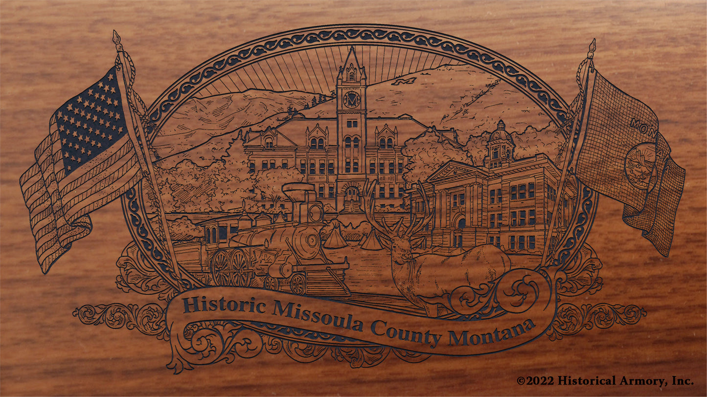 Missoula County Montana Engraved Rifle Buttstock
