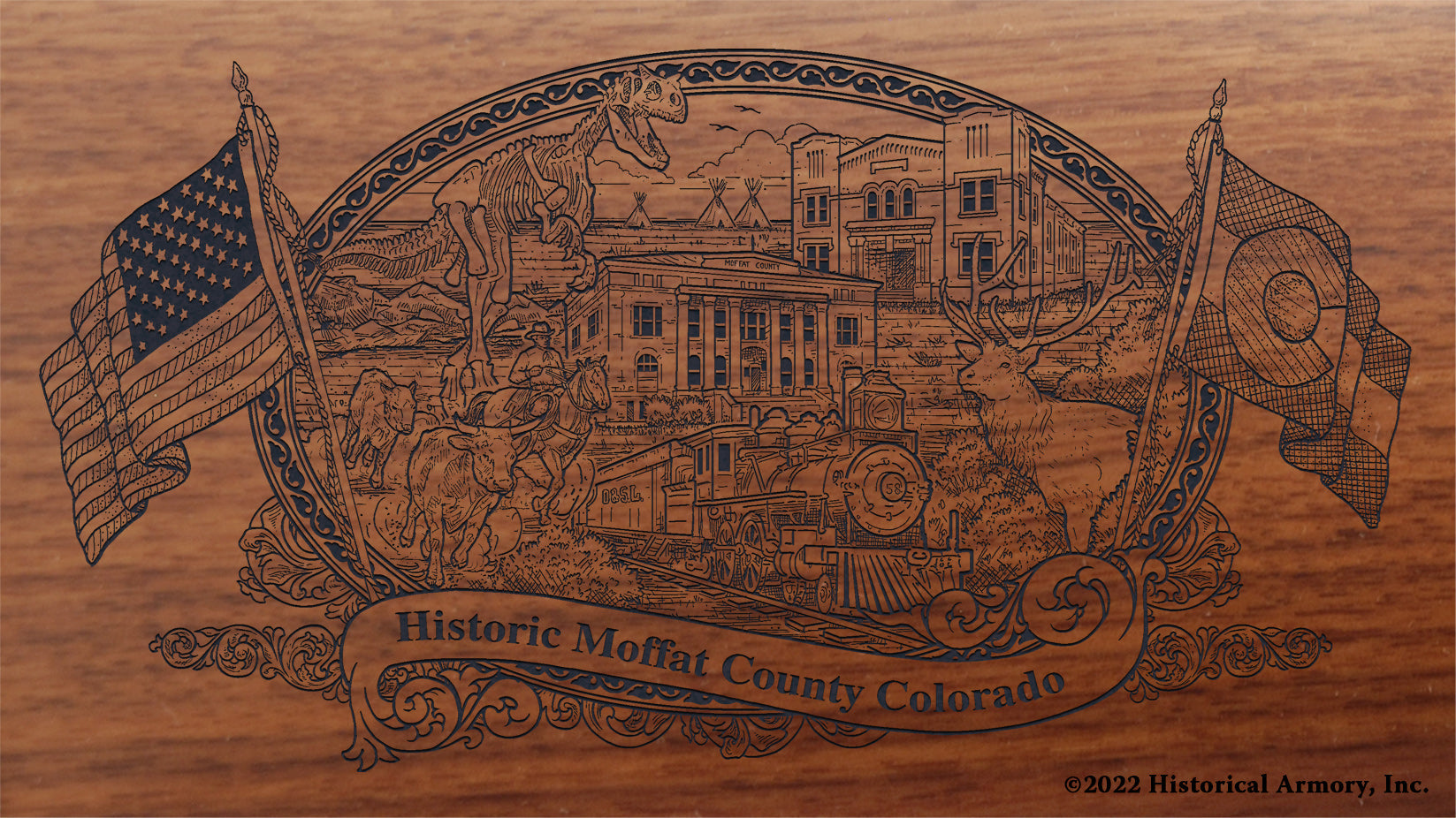 Moffat County Colorado Engraved Rifle Buttstock
