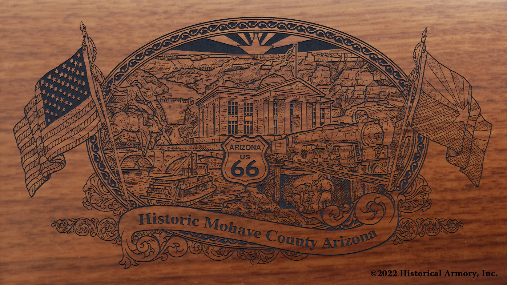 Mohave County Arizona Engraved Rifle Buttstock