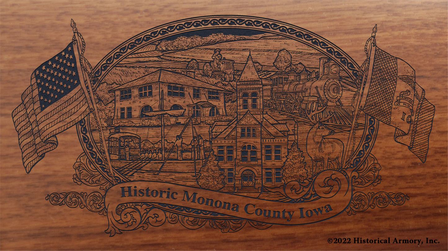 Monona County Iowa Engraved Rifle Buttstock