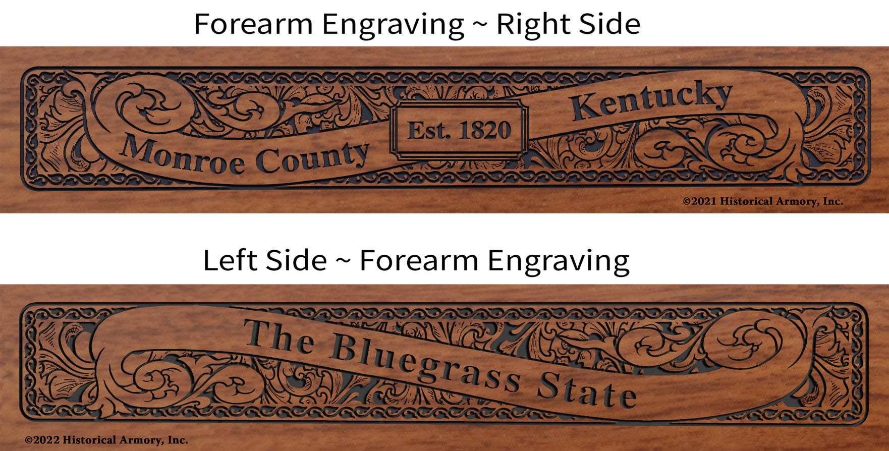 Monroe County Kentucky Engraved Rifle Forearm