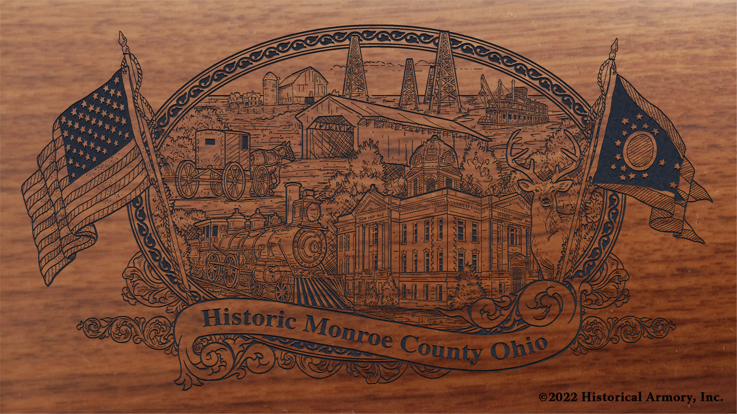 Monroe County Ohio Engraved Rifle Buttstock
