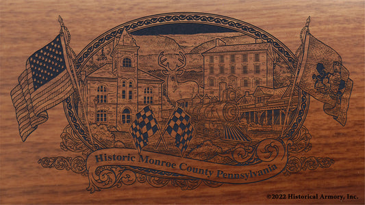 Monroe County Pennsylvania Engraved Rifle Buttstock
