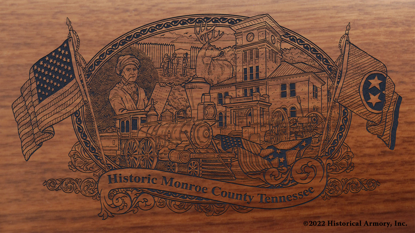 Monroe County Tennessee Engraved Rifle Buttstock