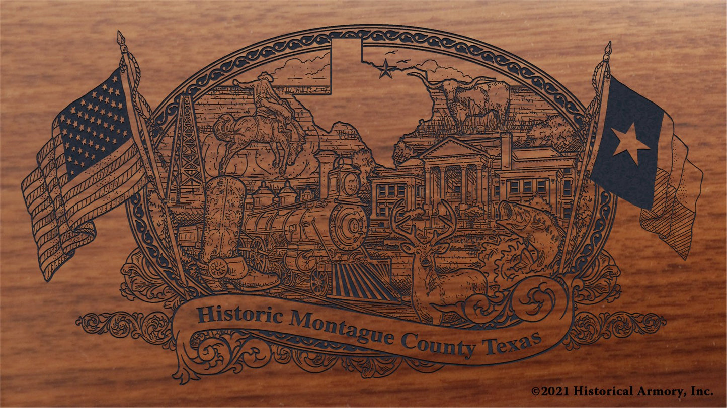 Engraved artwork | History of Montague County Texas | Historical Armory