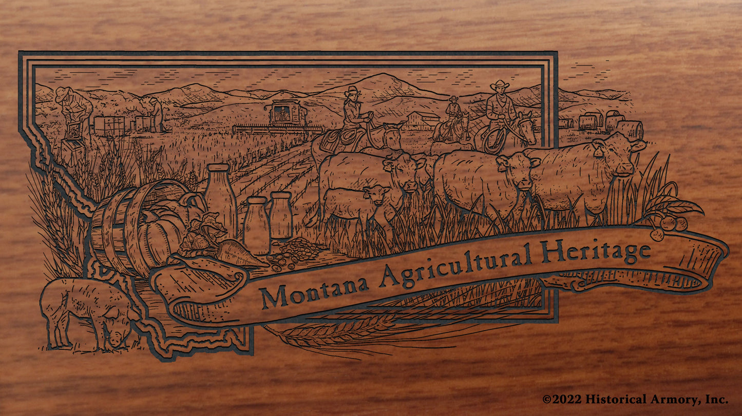Montana Agricultural Heritage Engraved Rifle Buttstock