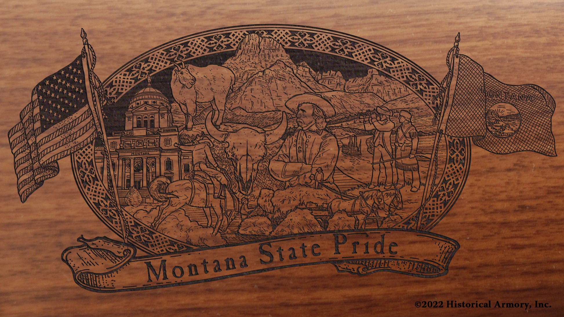 Montana State Pride Engraved Rifle