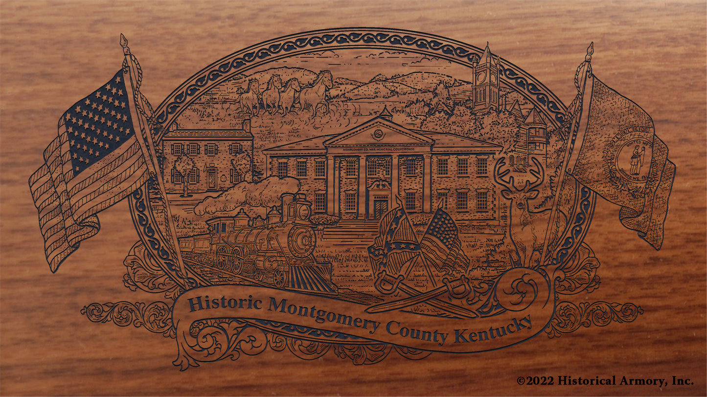 Montgomery County Kentucky Engraved Rifle Buttstock