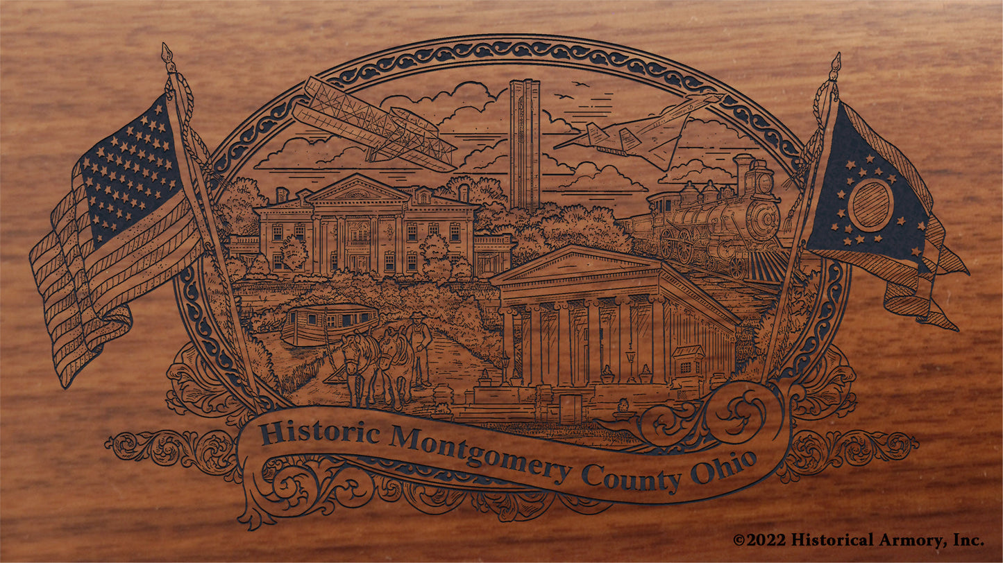 Montgomery County Ohio Engraved Rifle Buttstock