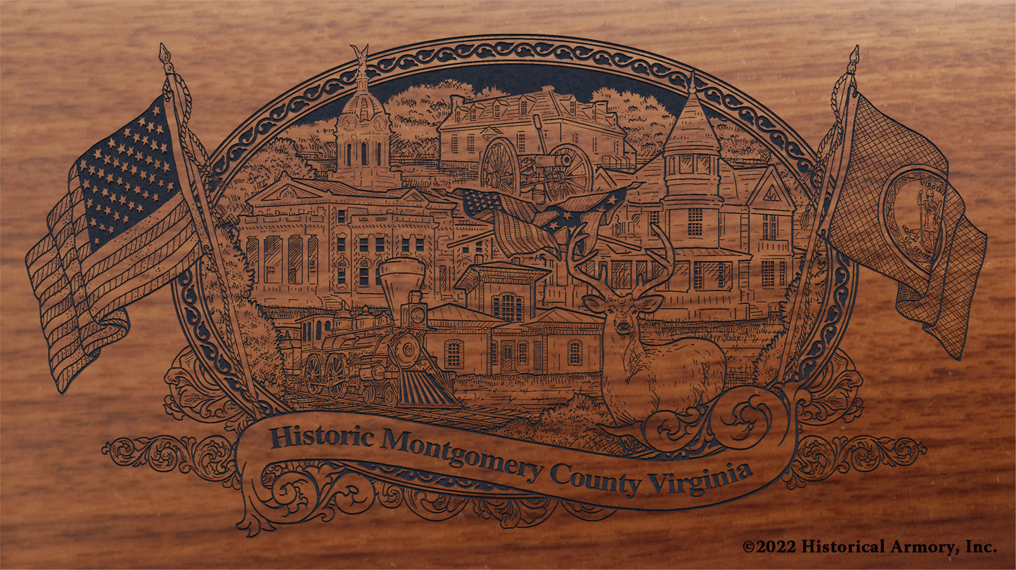 Montgomery County Virginia Engraved Rifle Buttstock
