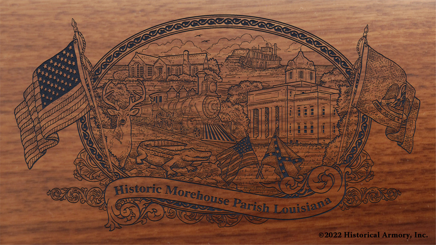 Morehouse Parish Louisiana Engraved Rifle Buttstock
