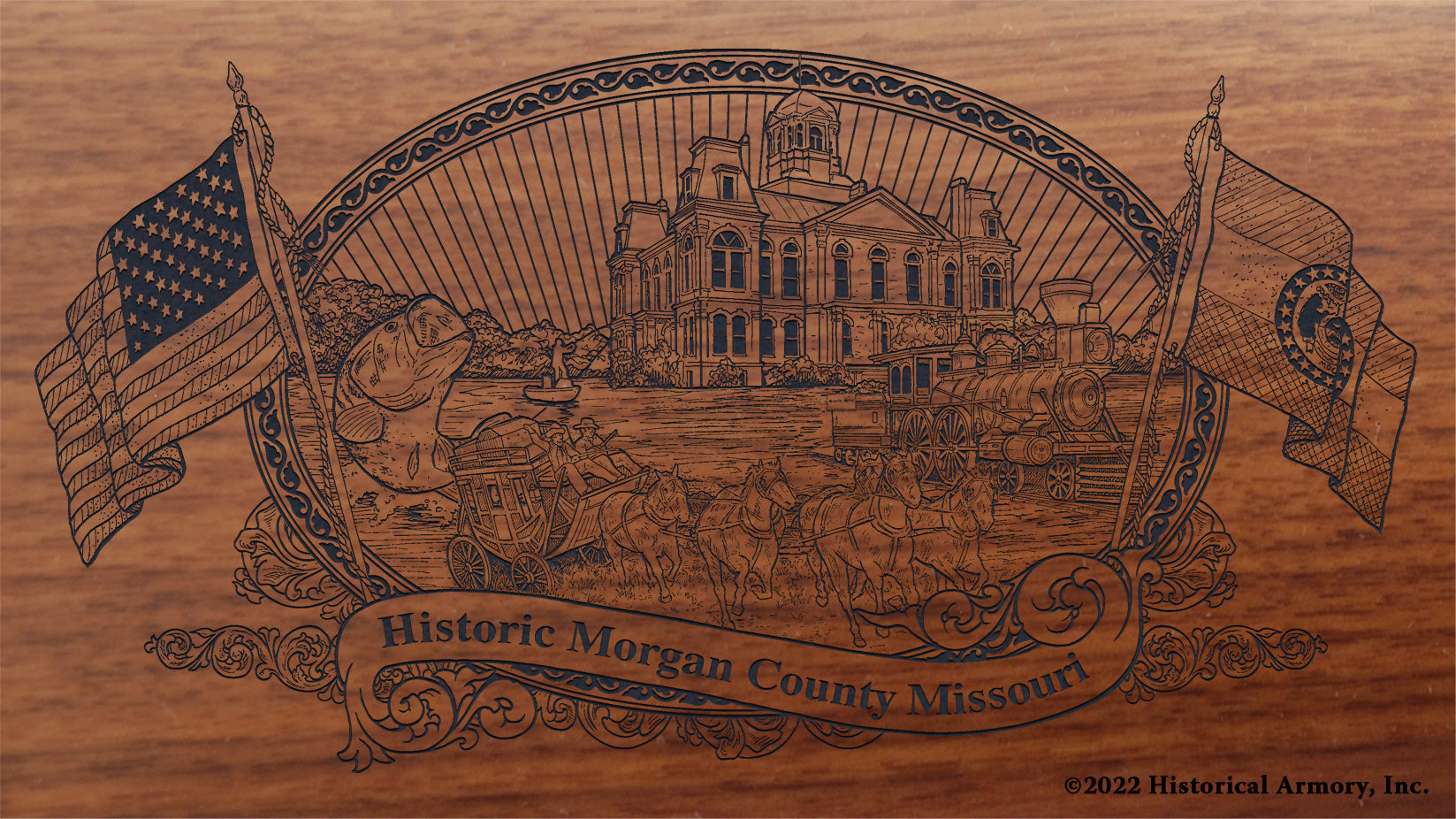 Morgan County Missouri Engraved Rifle Buttstock