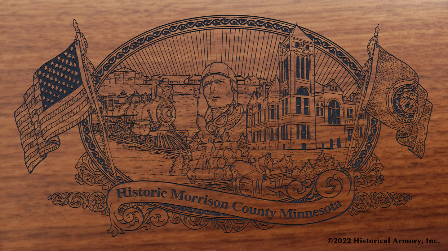 Morrison County Minnesota Engraved Rifle Buttstock