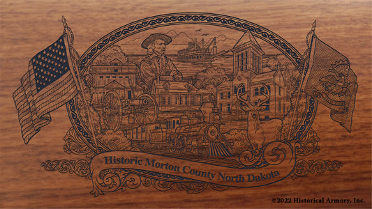 Morton County North Dakota Engraved Rifle Buttstock