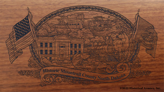 Mountrail County North Dakota Engraved Rifle Buttstock