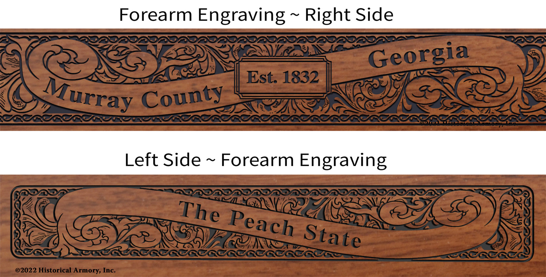 Murray County Georgia Establishment and Motto History Engraved Rifle Forearm