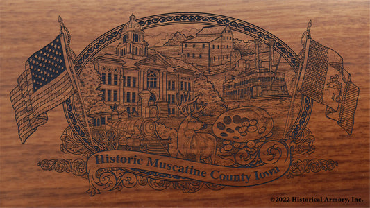 Muscatine County Iowa Engraved Rifle Buttstock