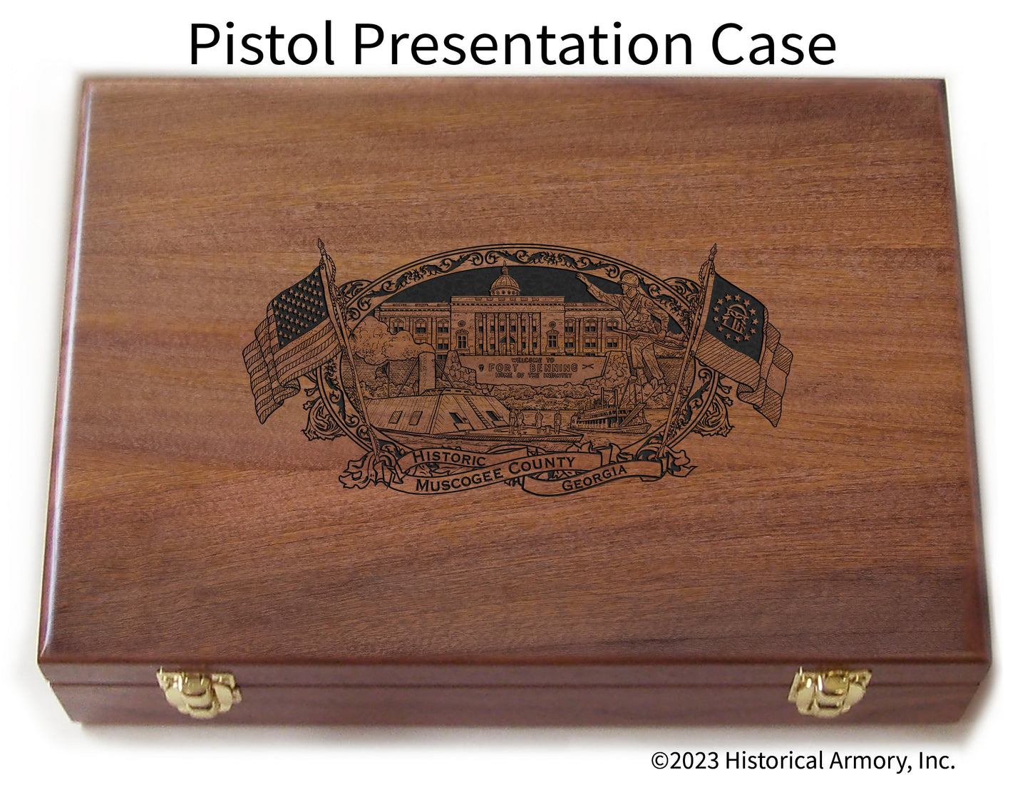 Muscogee County Georgia Engraved .45 Auto Ruger 1911 Presentation Case