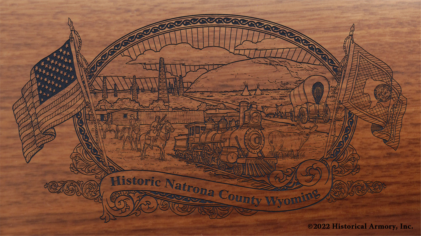 Natrona County Wyoming Engraved Rifle Buttstock