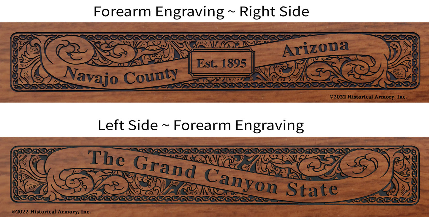 Navajo County Arizona Engraved Rifle Forearm
