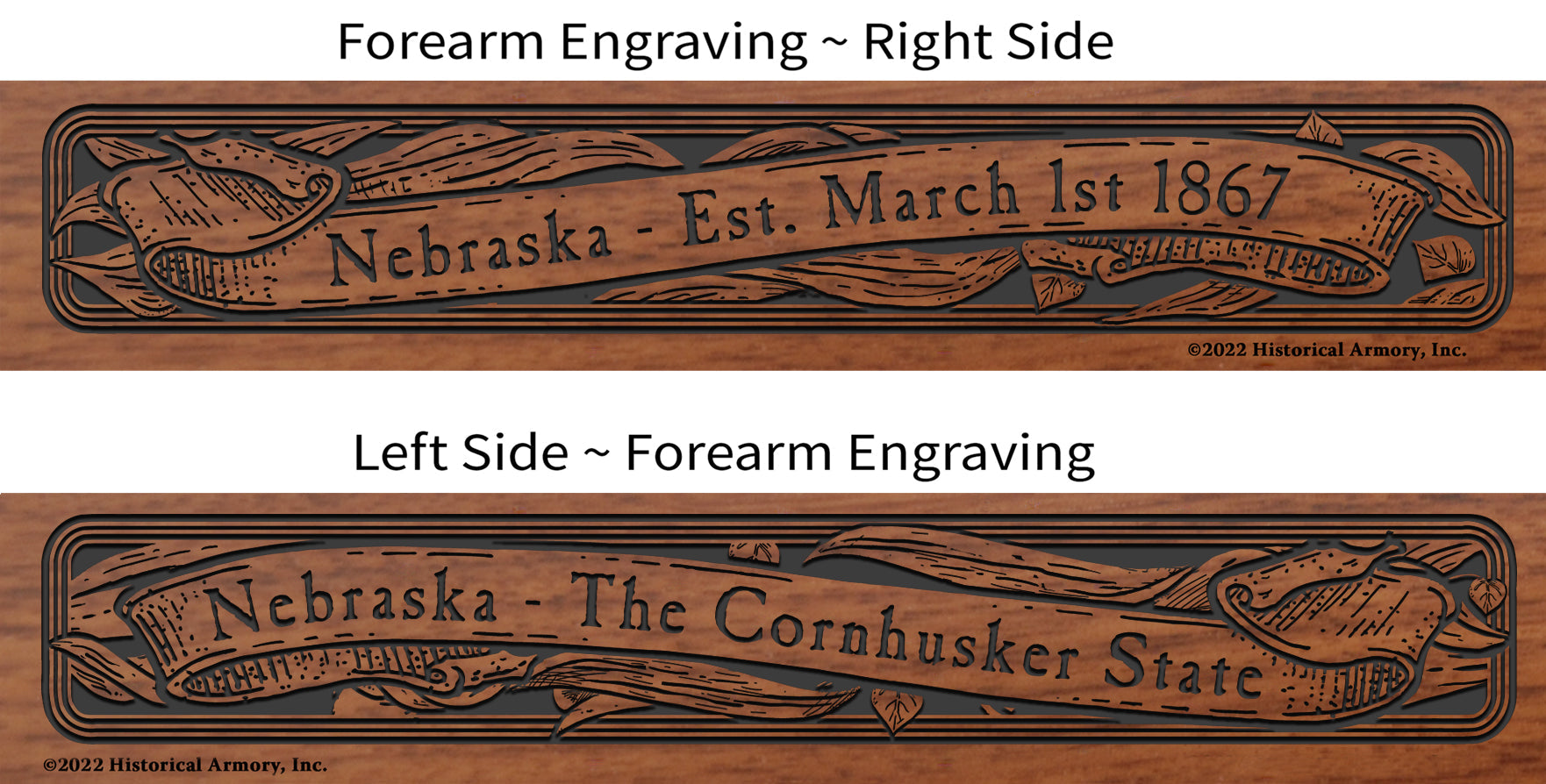 Nebraska Agricultural Heritage Engraved Rifle Forearm