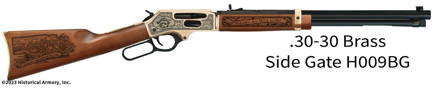 Nebraska Agricultural Heritage Engraved Henry .30-30 Brass Side Gate H009BG Rifle