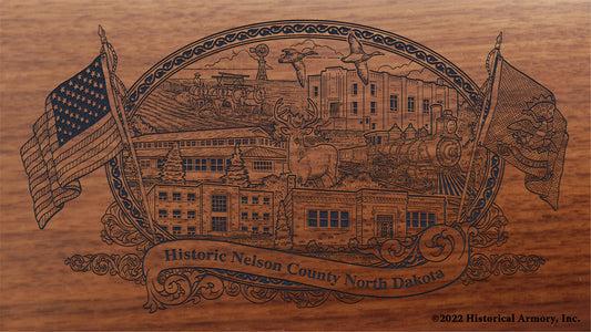 Nelson County North Dakota Engraved Rifle Buttstock