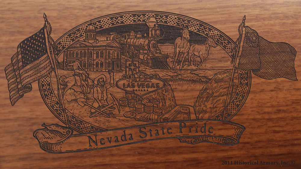 Nevada State Pride Engraved Rifle