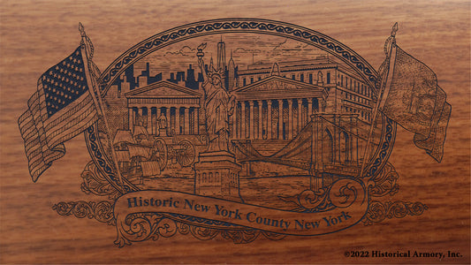 New York County New York Engraved Rifle Buttstock