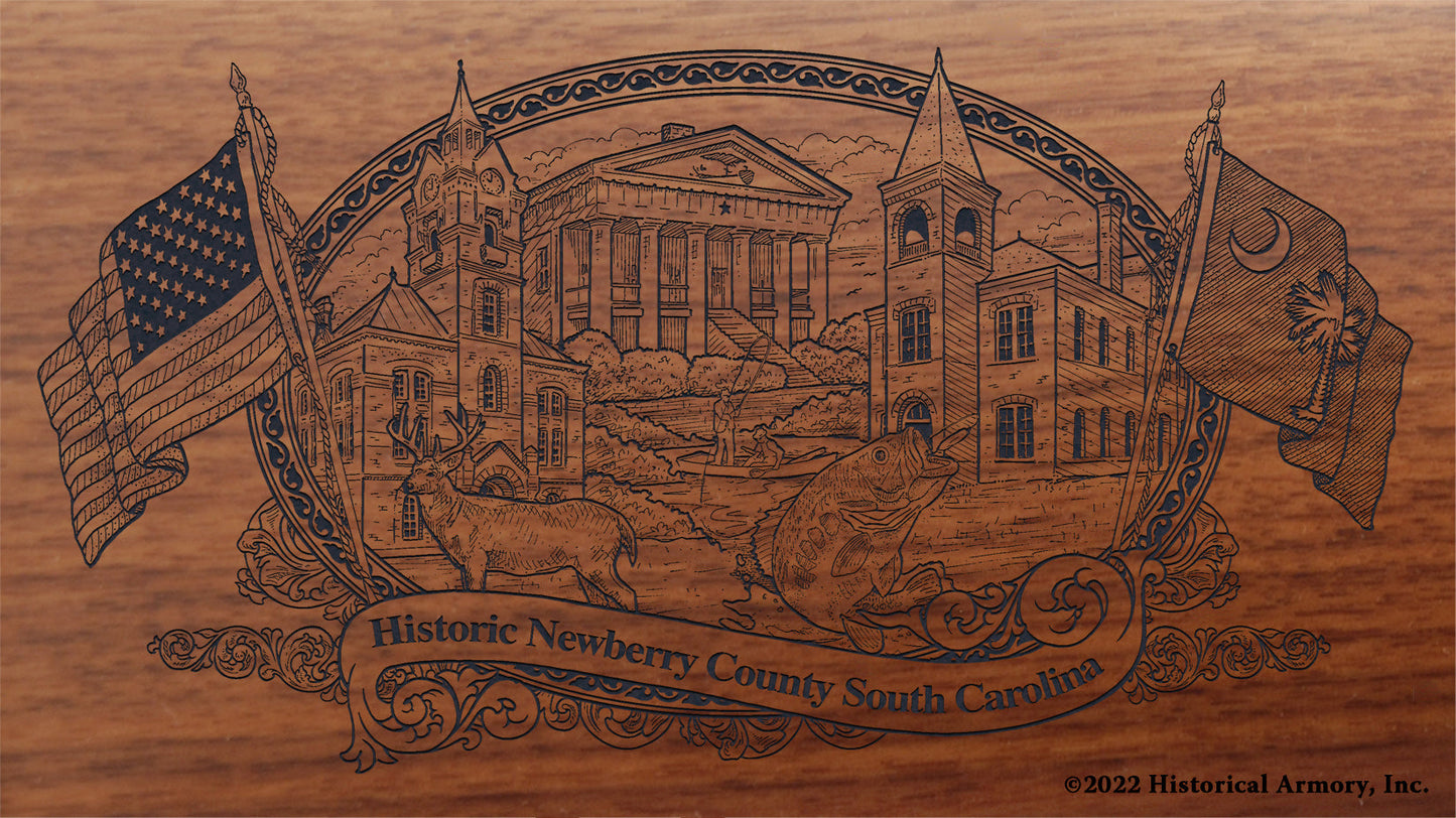 Newberry County South Carolina Engraved Rifle Buttstock