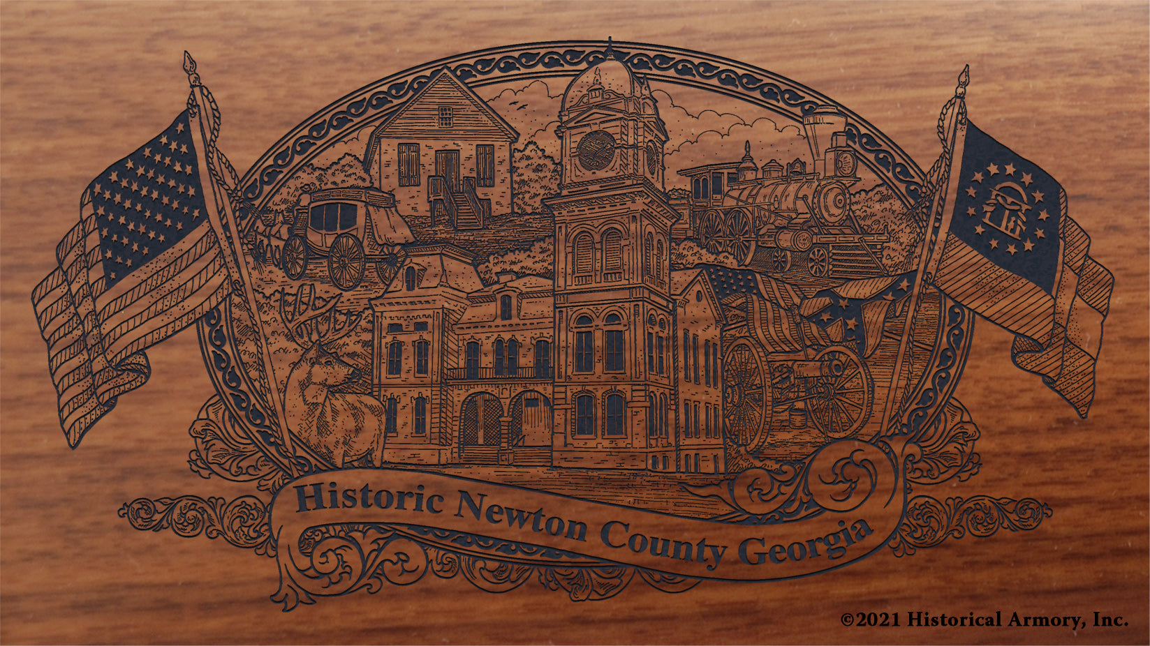 Newton County Georgia Engraved Rifle Buttstock