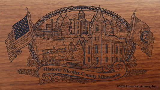 Nicollet County Minnesota Engraved Rifle Buttstock